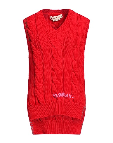 MARNI Sleeveless sweater Red 100% Virgin Wool, Acrylic, Polyamide, Wool, Alpaca wool