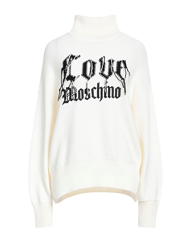 LOVE MOSCHINO Polo neck Ivory 50% Acrylic, 50% Wool