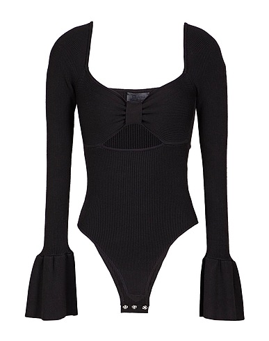 8 by YOOX TOPWEAR RIBBED-KNIT LONG-SLEEVE BODYSUIT

 Black 73% Viscose, 27% Recycled polyamide