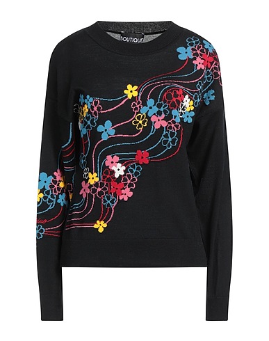 BOUTIQUE MOSCHINO Sweater Black 100% Virgin Wool, Polyamide, Elastane