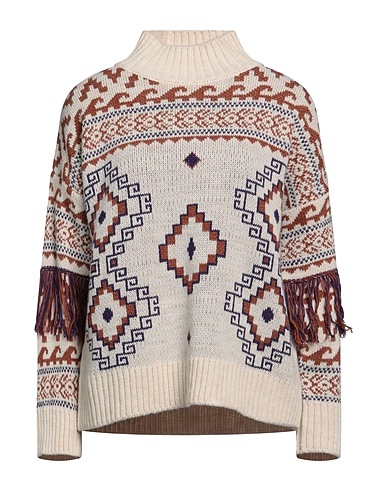 ANGELA MELE MILANO Polo neck Cream 40% Viscose, 40% Acrylic, 20% Wool