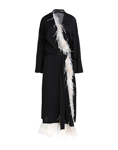 ALANUI Strickjacke Schwarz 100% Seide, Straussenfedern