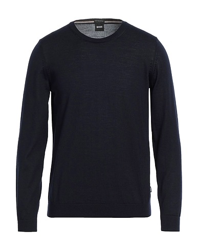 BOSS Jumper Midnight blue 100% Virgin Wool