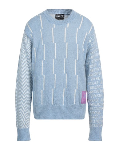 VERSACE JEANS COUTURE Jumper Sky blue 31% Polyamide, 24% Acrylic, 21% Mohair wool, 18% Polyester, 6% Wool