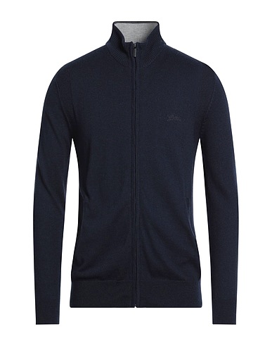 GUESS Pullover mit Zipper  Nachtblau 55% Polyamid, 35% Polyester, 5% Seide, 5% Wolle