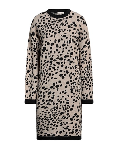 SEMICOUTURE Midi dress Beige 80% Wool, 20% Polyamide