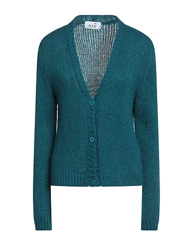 NIŪ Cardigan Deep teal 45% Acrylic, 35% Polyamide, 20% Alpaca wool, Viscose, Metallic Polyester