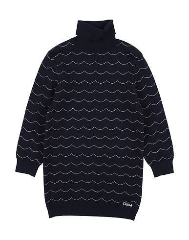 CHLOÉ Polo neck Midnight blue 59% Cotton, 30% Viscose, 8% Wool, 3% Metallic fiber