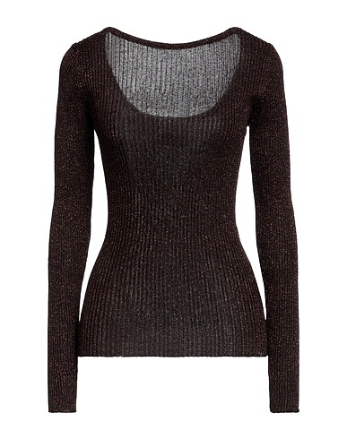 ERIKA CAVALLINI Jumper Dark brown 70% Viscose, 30% Polyester