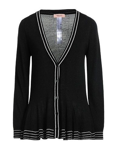 TWINSET Strickjacke Schwarz 85% Viskose, 8% Polyamid, 7% Polyester, Perlmutt