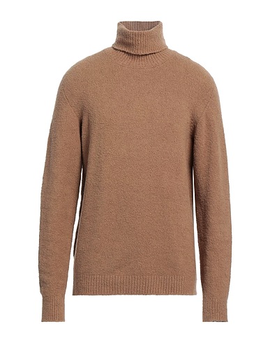 ROBERTO COLLINA Polo neck Camel 80% Cotton, 16% Nylon, 4% Elastane