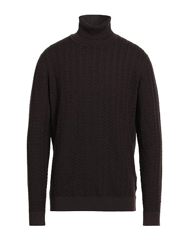 JEORDIE'S Polo neck Chocolate brown 100% Merino Wool