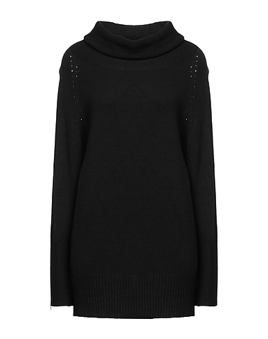 BIANCOGHIACCIO Polo neck Black 56% Viscose, 28% Polyester, 16% Polyamide
