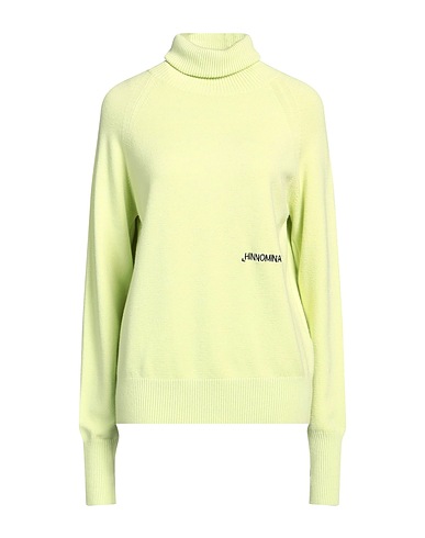 HINNOMINATE Polo neck Lime green 52% Viscose, 26% Polyester, 22% Polyamide
