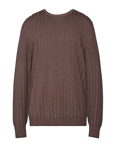 AROVESCIO Jumper Brown 100% Merino Wool