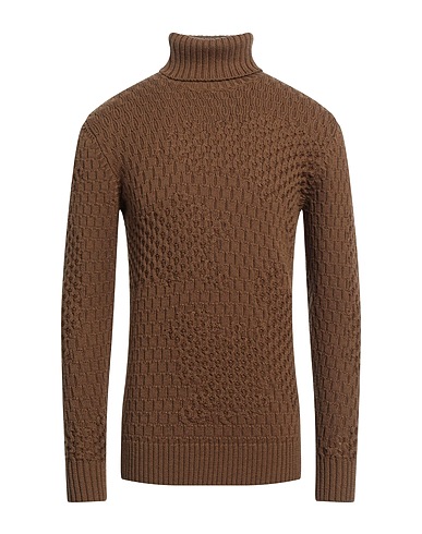 PAOLO PECORA Turtleneck Khaki 100% Virgin Wool
