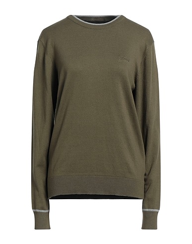 GUESS Pullover Verde militare 89% Cotone, 10% Poliammide, 1% Elastan