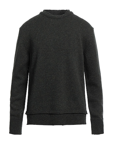 MAISON MARGIELA Jumper Dark green 46% Wool, 31% Linen, 23% Cotton, Calfskin