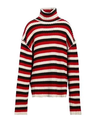 JORDANLUCA Rollkragenpullover Rot 100% Wolle