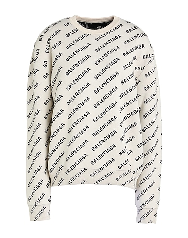 BALENCIAGA Sweater Beige 40% Cotton, 27% Wool, 22% Polyester, 10% Polyamide, 1% Elastane