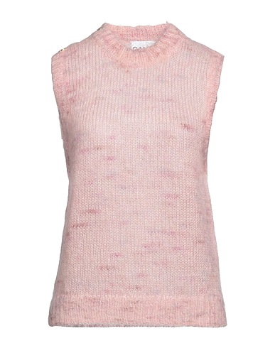 GANNI Maglia Gilet Rosa chiaro 70% Lana mohair, 25% Poliammide, 5% Lana