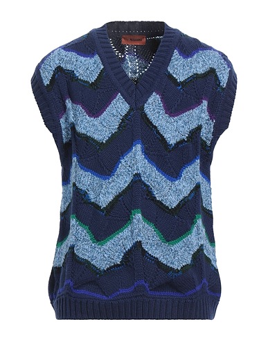 MISSONI Sleeveless sweater Midnight blue 98% Wool, 2% Polyamide