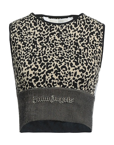 PALM ANGELS Jumper Beige 74% Polyester, 20% Polyamide, 6% Elastane