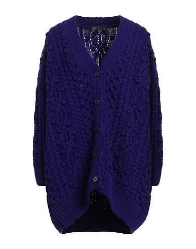ICONA by KAOS Cardigan Dark purple 75% Acrylic, 10% Viscose, 10% Wool, 5% Alpaca wool