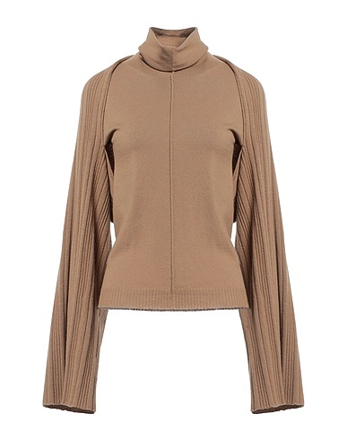 LES COPAINS Polo neck Camel 70% Virgin Wool, 30% Cashmere