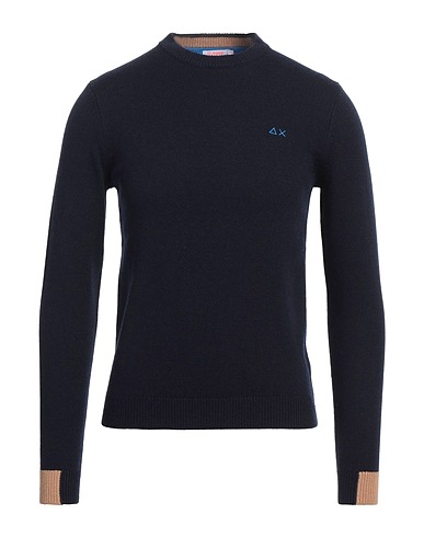 SUN 68 Sweater Midnight blue 47% Merino Wool, 38% Viscose, 10% Polyamide, 5% Cashmere