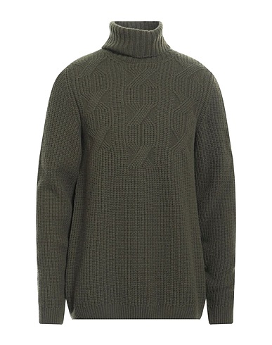 LORENZONI Polo neck Military green 90% Virgin Wool, 10% Cashmere