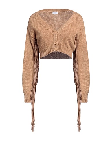 MIXIK Cardigan Cammello 100% Cachemire, Pelle