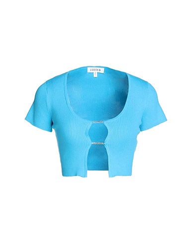 EDITED Jumper Maggie Cardigan	 Turquoise 56% Recycled polyester, 32% Cotton, 12% Elastane