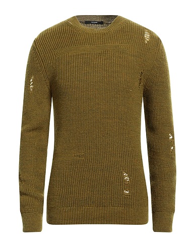 TAKESHY KUROSAWA Jumper Military green 50% Wool, 50% Acrylic