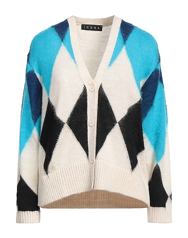 ICONA by KAOS Cardigan Azure 68% Acrylic, 14% Wool, 8% Viscose, 6% Polyamide, 4% Alpaca wool