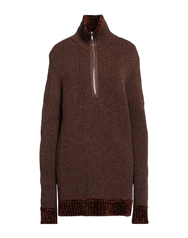 RAF SIMONS Polo neck Brown 43% Acrylic, 38% Virgin Wool, 14% Polyamide, 4% Polyester, 1% Elastane