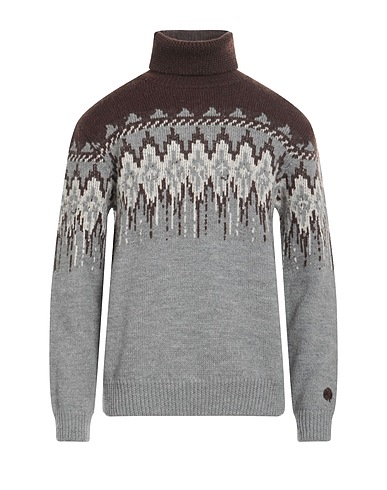 HERITAGE Polo neck Dark brown 50% Alpaca wool, 50% Virgin Wool