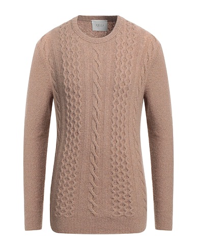 VNECK Jumper Light brown 77% Merino Wool, 22% Polyamide, 1% Elastane