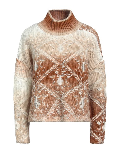 DONDUP Polo neck Beige 52% Acrylic, 15% Wool, 15% Mohair wool, 10% Polyacrylic, 8% Alpaca wool