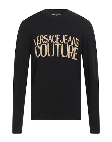 VERSACE JEANS COUTURE Jumper Black 89% Cotton, 5% Cashmere, 5% Synthetic fibers, 1% Metallic Polyester, Polyamide