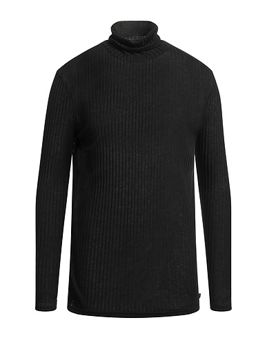 TAKESHY KUROSAWA Polo neck Black 50% Polyester, 50% Viscose