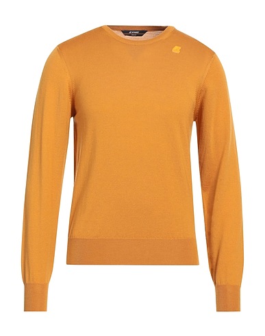 K-WAY Pullover Giallo ocra 100% Lana Vergine