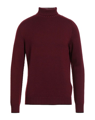 DONDUP Polo neck Burgundy 100% Wool