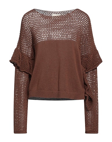 VICOLO Jumper Brown 50% Cotton, 50% Acrylic