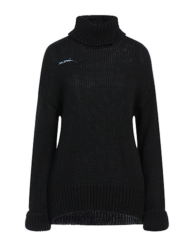 MERCI ITALIA Polo neck Black 50% Wool, 40% Acrylic, 10% Alpaca wool