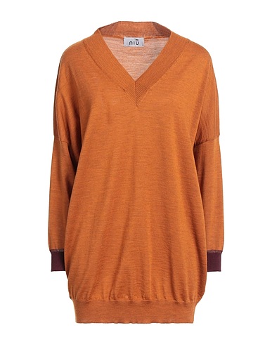 NIŪ Pullover Marrone 100% Lana, Viscosa, Poliammide, Poliestere