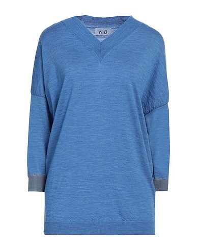 NIŪ Pullover Blu chiaro 100% Lana, Viscosa, Poliammide, Poliestere