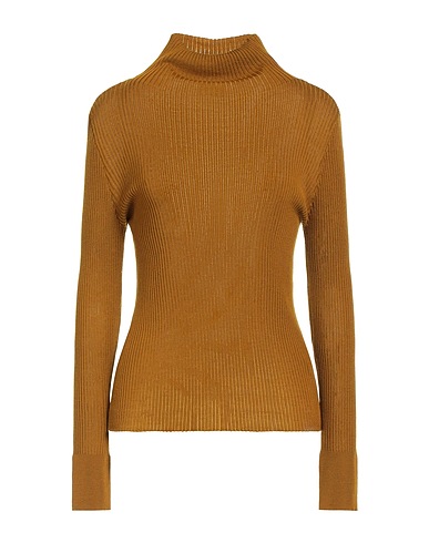 ROBERTO COLLINA Polo neck Camel 100% Merino Wool