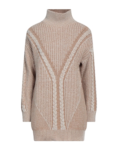 N.O.W. ANDREA ROSATI CASHMERE Polo neck Light brown 50% Cashmere, 24% Viscose, 22% Wool, 4% Polyamide