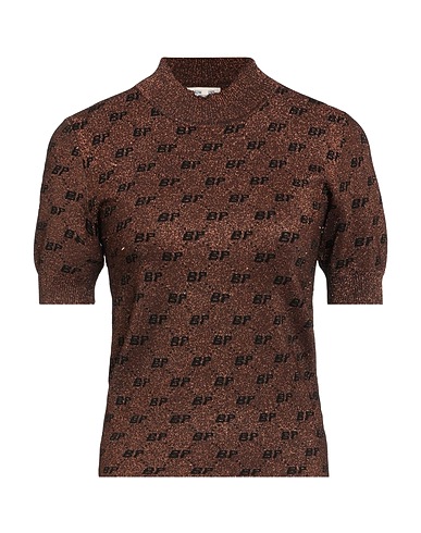 BAUM UND PFERDGARTEN Polo neck Brown 36% Viscose, 33% Polyamide, 23% Polyester, 8% Metallic Polyester